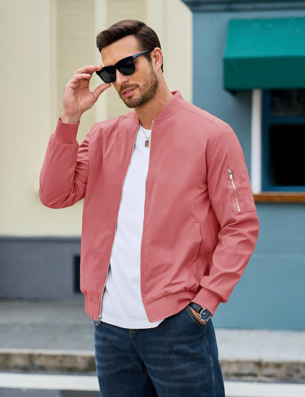 MAGCOMSEN Men's Bomber Jacket Lightweight Windbreaker Spring Fall Jacket