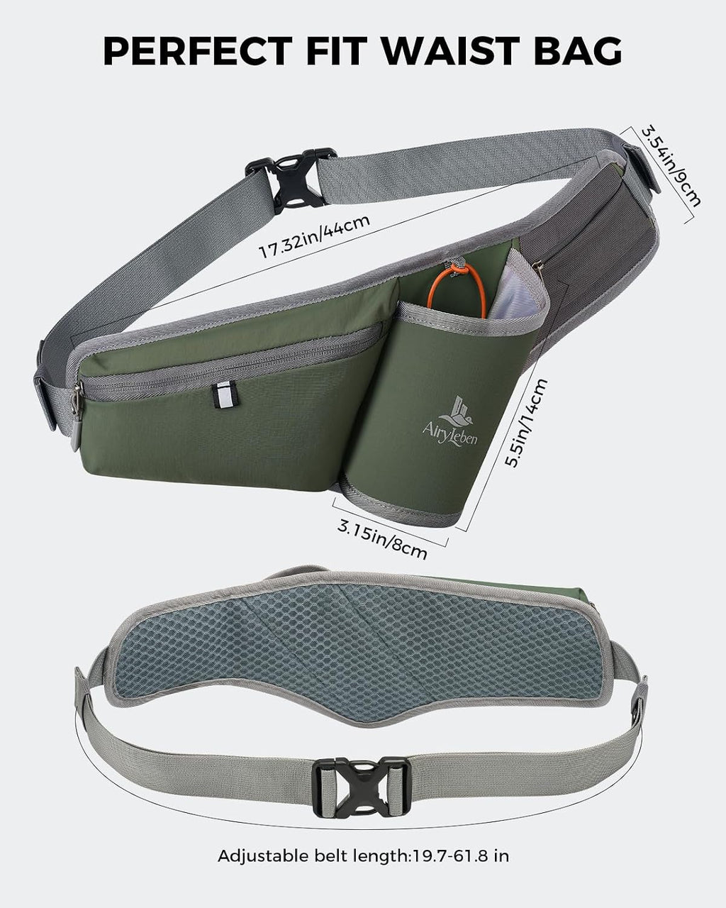 Fanny Pack with Water Bottle Holder, RFID Blocking Running Belt Bag