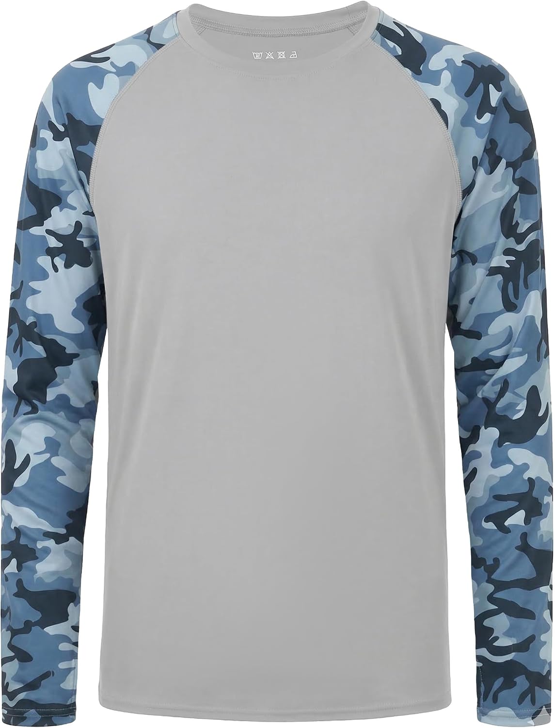 FISHEAL Men's Long Sleeve Fishing Shirts, UPF 50+ Camo Sun Protection Rash Guard, UV Shirt for Swimming Hunting Outdoor
