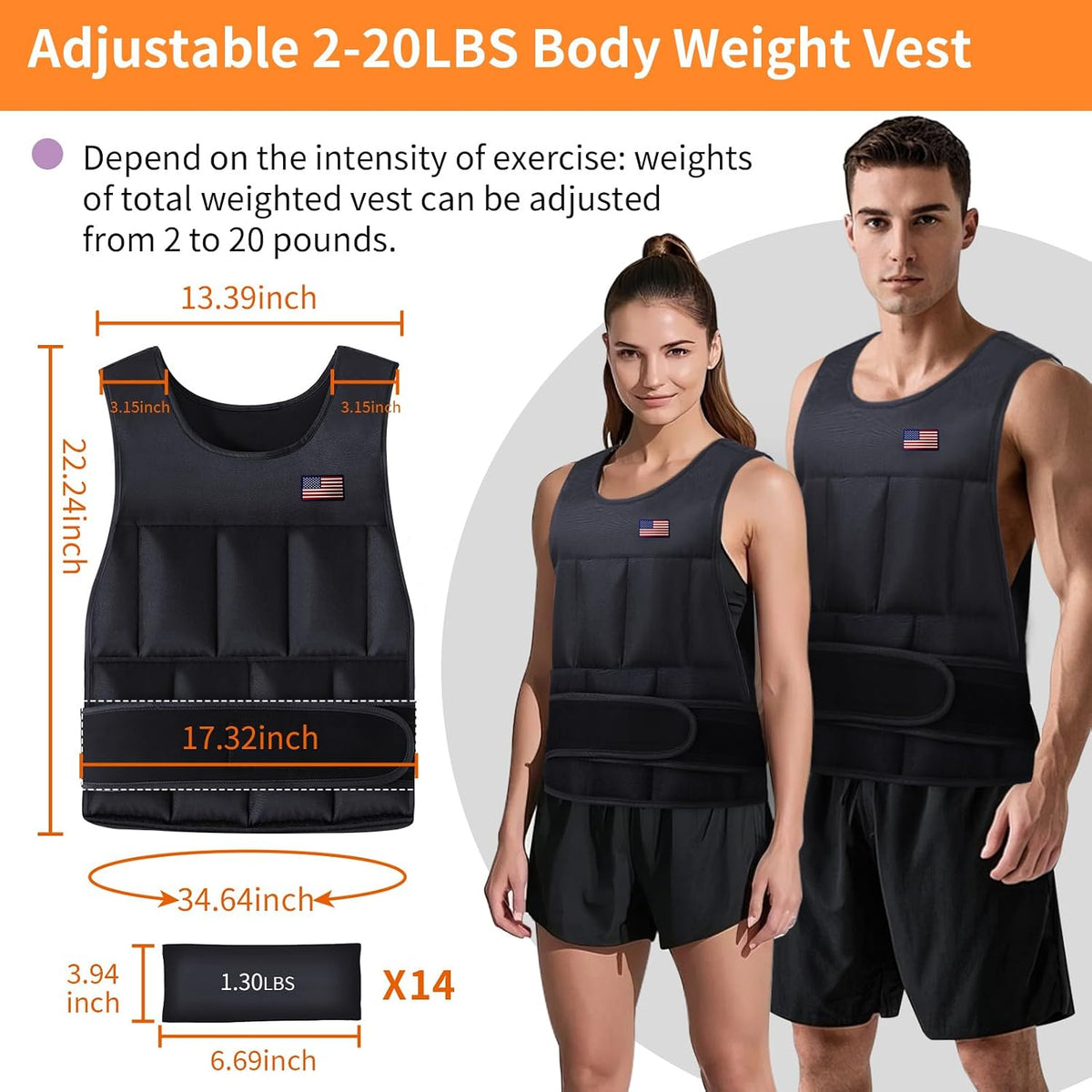 Wolliwa Adjustable Weighted Vest for Men Women,2-30 Lbs Adjustable Weighted Vest with Straps Womens Running Weight Vest for Walking Strength Training Fitness