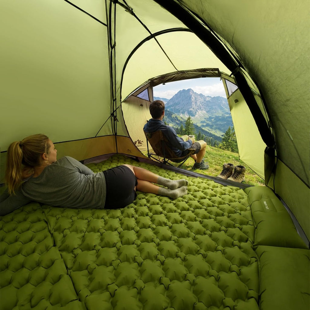 Night Cat Camping Tent 2 3 Persons with Porch Family Backpacking Tent Double Layers Waterproof Easy Clip Setup 7x6x4.3ft Porch Pole Not Inlcuded