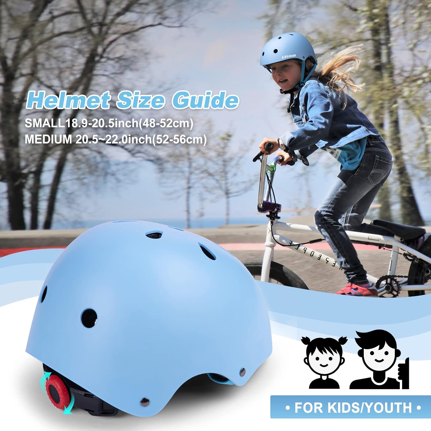Kids Bike Skateboard Helmet Pad Set,Toddler Cyling Protective Gear Knee & Elbow Pads Wrist Guards for 5-8-10-12-14-16 Years Girls Boys Bicycle Scooter Roller Skate Inline Skating Rollerblading
