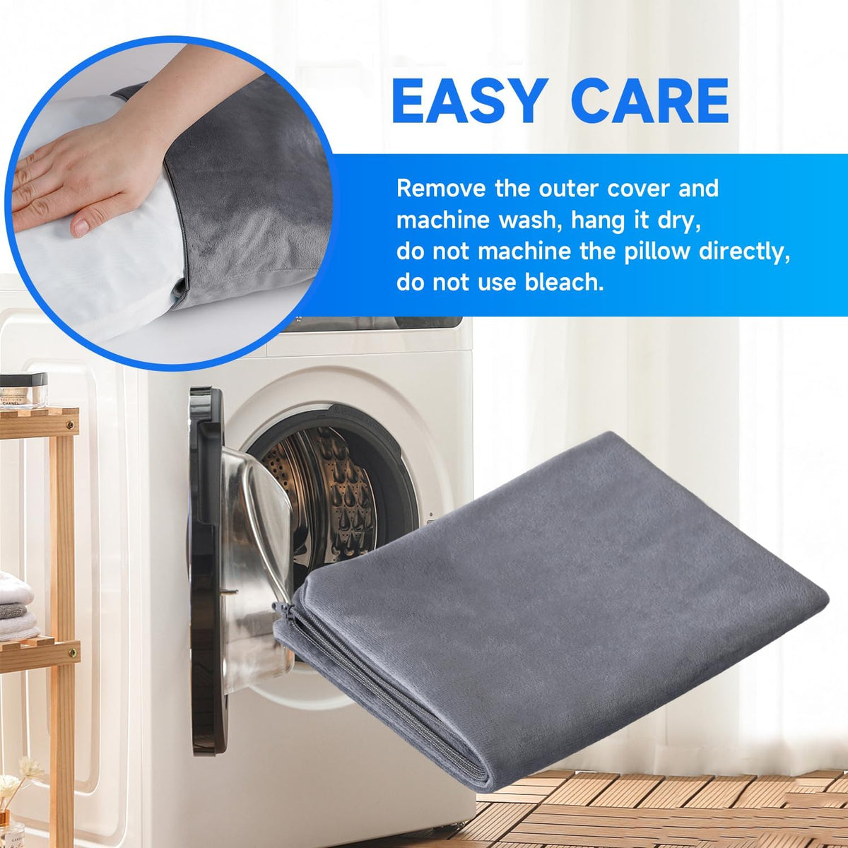 Camping Pillow,Compressible Small Shredded Memory Foam Pillow,Travel Pillow for Airplane,Backpacking and Hiking Grey Medium 1 Pack