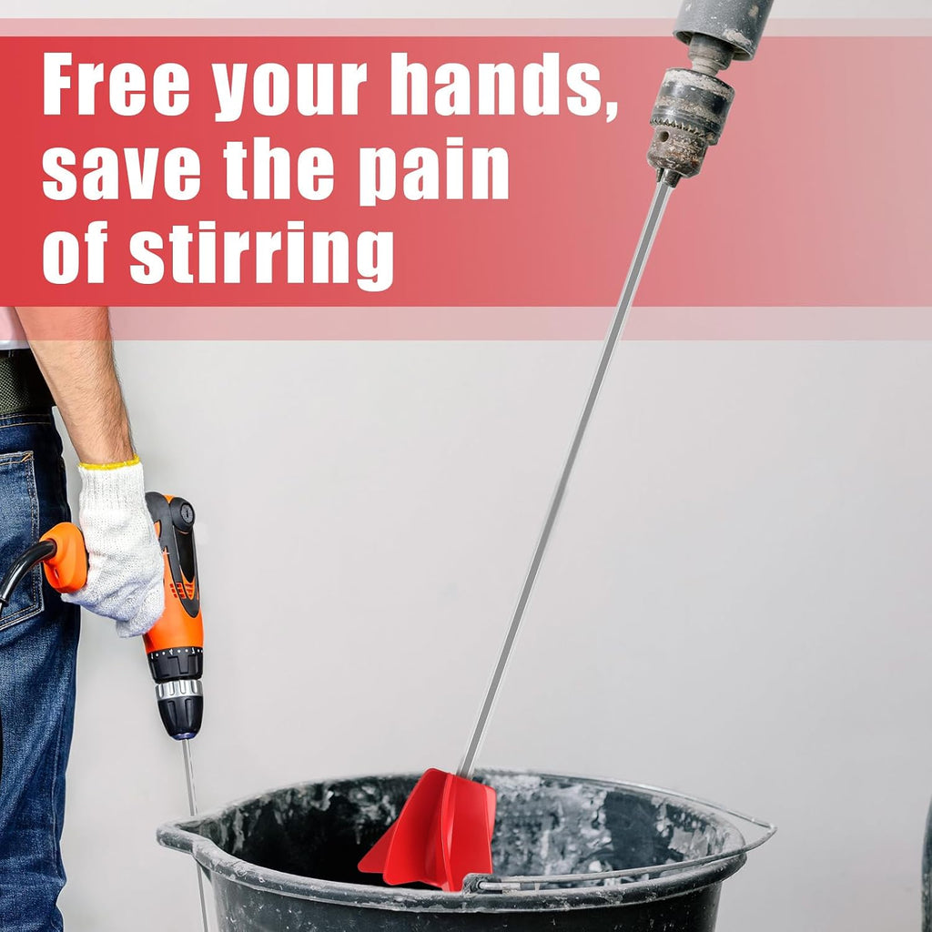 Loosh 8 Pcs 11" Paint Stirrer for Drill, Paint Mixer Attachment, Red