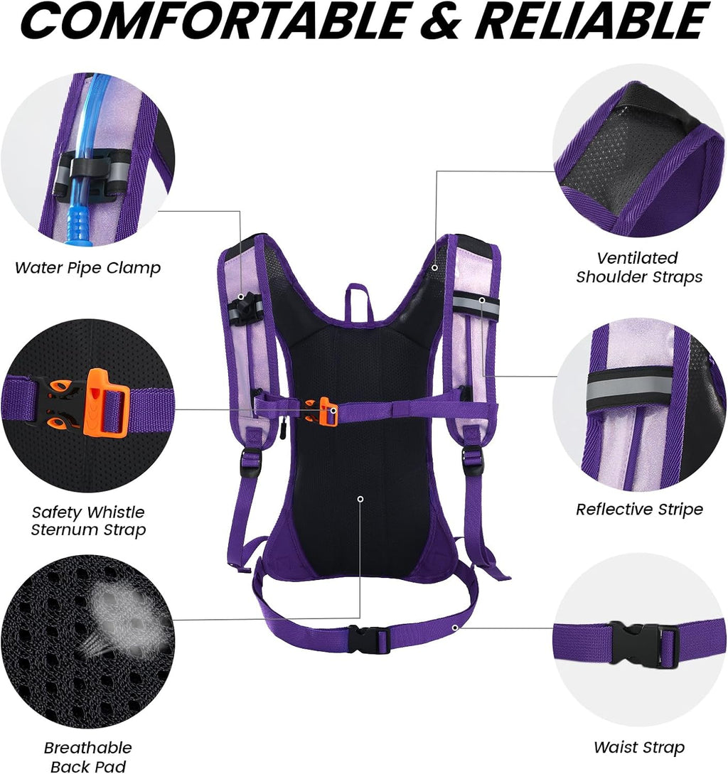 Nepest Hydration Pack Backpack with 2L Water Bladder Reflective Lightweight