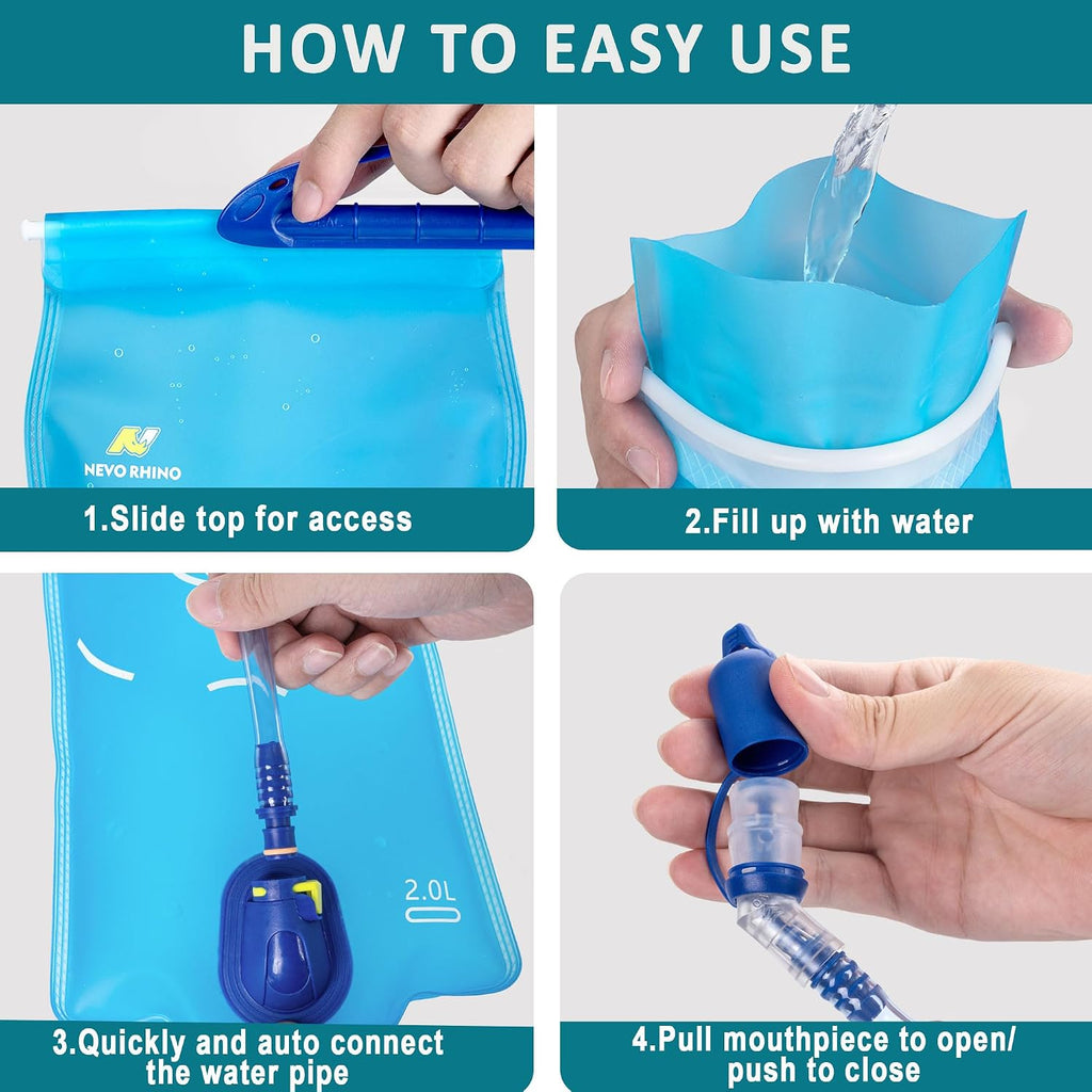 N NEVO RHINO Hydration Bladder 1.5L-3L Kit, Water Bladder for Running Vest