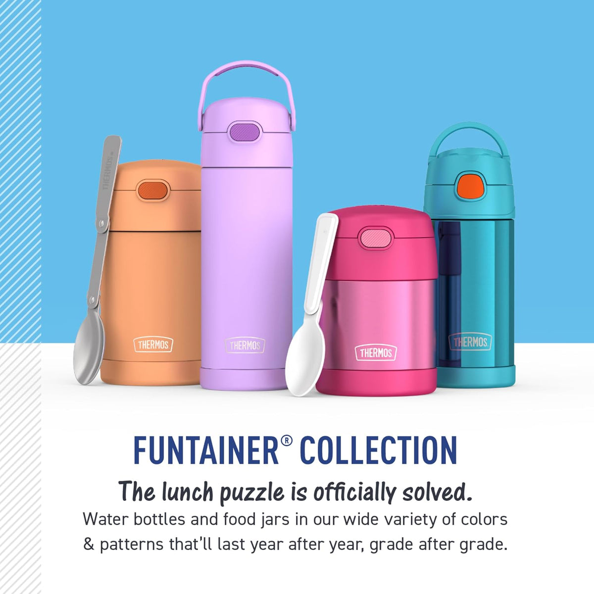 THERMOS FUNTAINER Water Bottle with Straw, 12oz, Construction Site