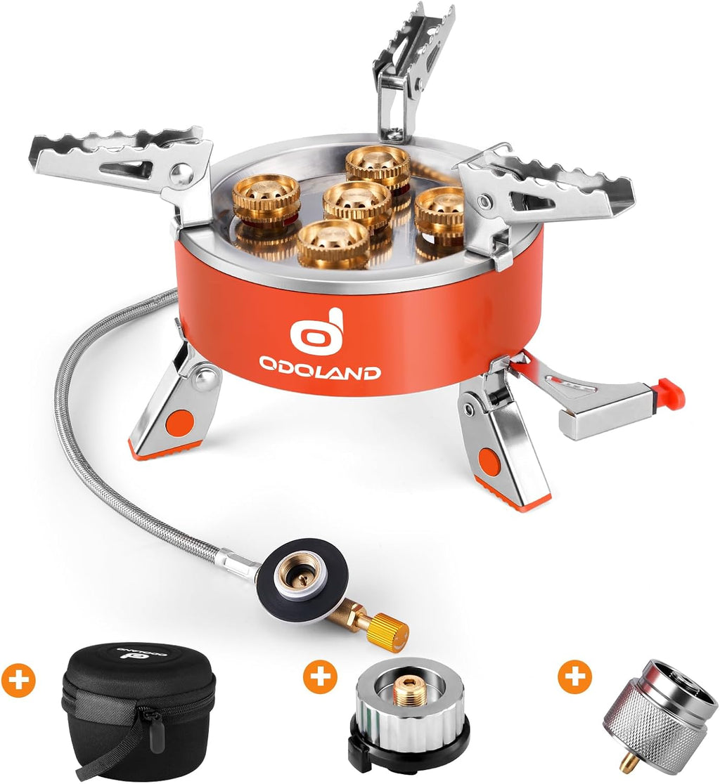 Odoland 5000W Portable Camping Stove Lightweight Camp Stove Collapsible Backpacking Stove with EVA Box for Outdoor Camping Cooking Hiking and Picnic