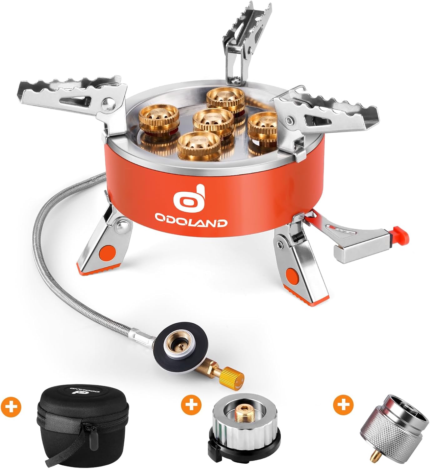 Odoland 9000W Portable Camping Stove Lightweight Camp Stove Collapsible Backpacking Stove with EVA Box for Outdoor Camping Cooking Hiking and Picnic
