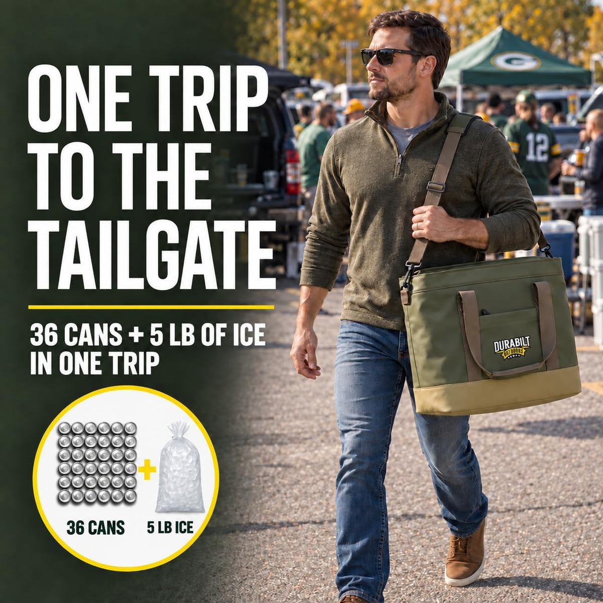Insulated Soft Cooler Tote 36 Can - Leakproof Collapsible