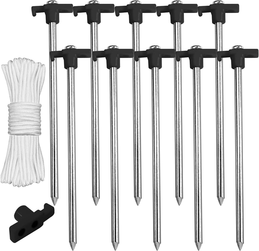 ABCCANOPY Tent Stakes 8" Camping Tent Stakes, 10pc-Pack (Blue) (Pack of 2)