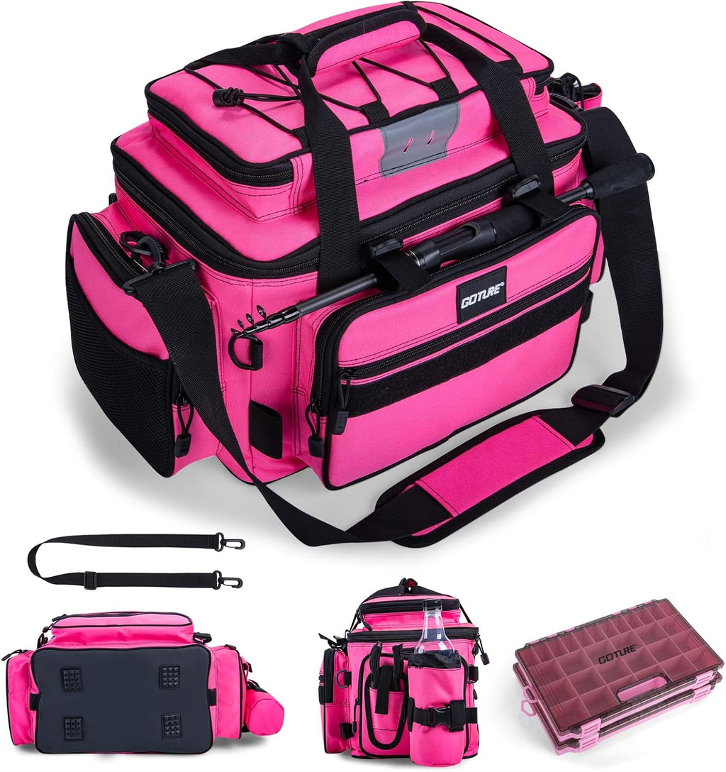Goture Fishing Tackle Bag with 2PCS 3600 Tackle Boxes