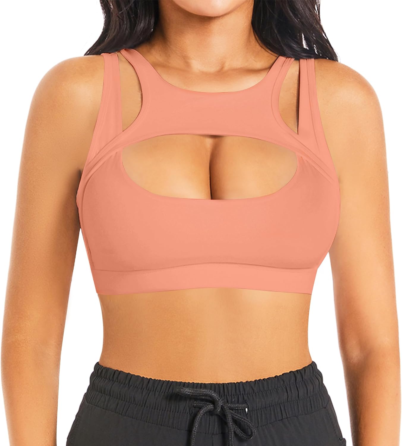 Betaven Push up Sports Bra for Women Sexy Hollow Crop Tops with Removable Cups Workout Fitness Yoga Bra Medium Support