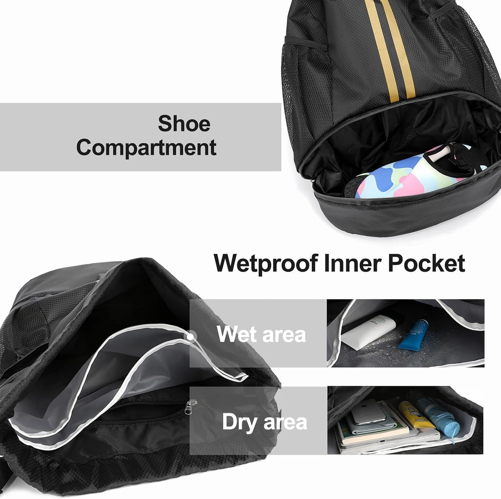 Hoedia Sports Drawstring Backpack - Swim Gym Bag for Women and Men