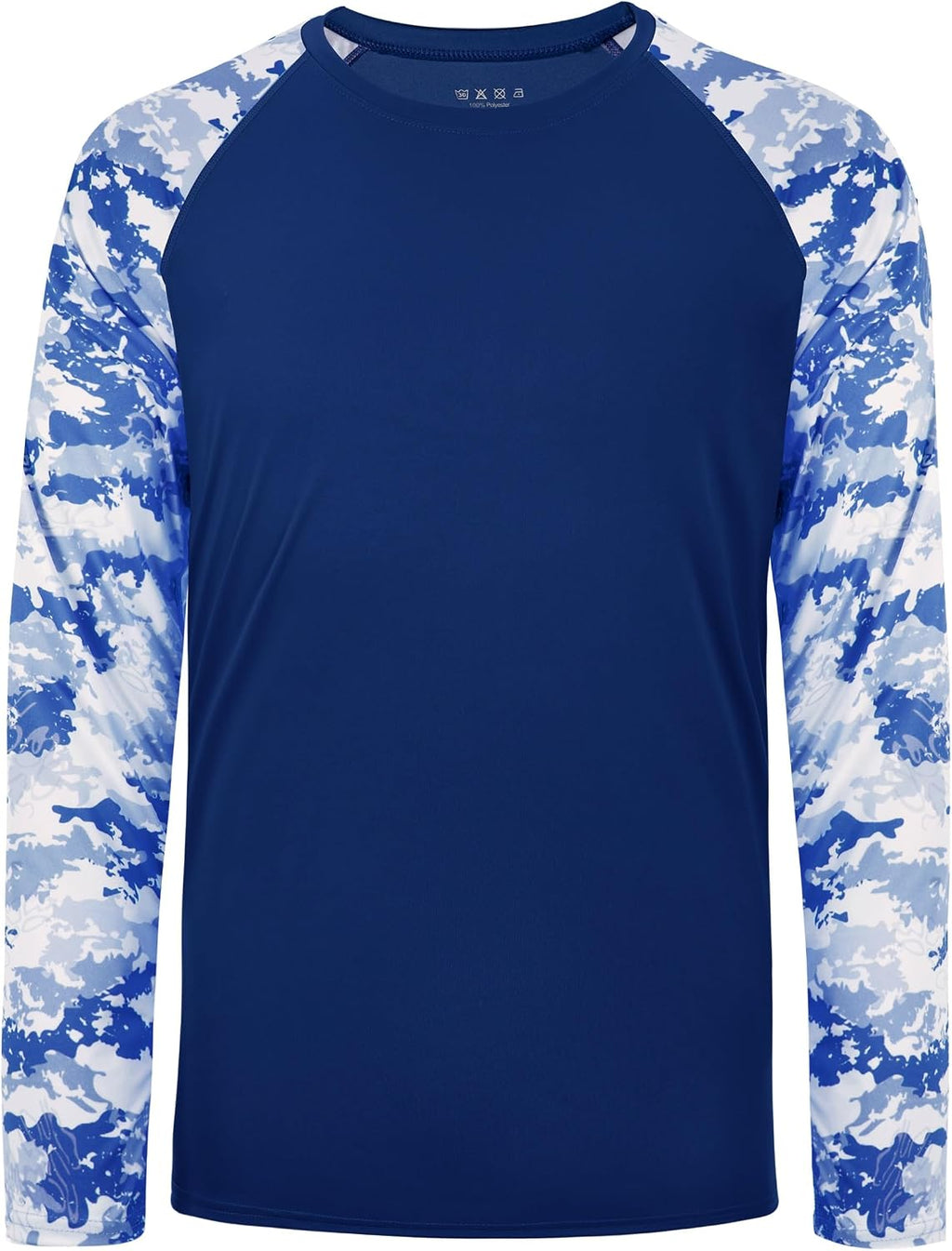 FISHEAL Men's Long Sleeve Fishing Shirts, UPF 50+ Camo Sun Protection Rash Guard, UV Shirt for Swimming Hunting Outdoor