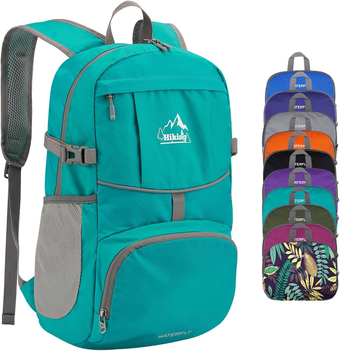 WATERFLY Small Lightweight Packable Hiking Backpack Foldable Travel Daypack