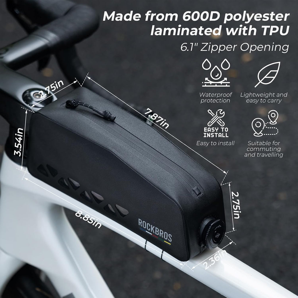 ROCKBROS Top Tube Bike Bag Waterproof Buckle Lock Design Lightweight
