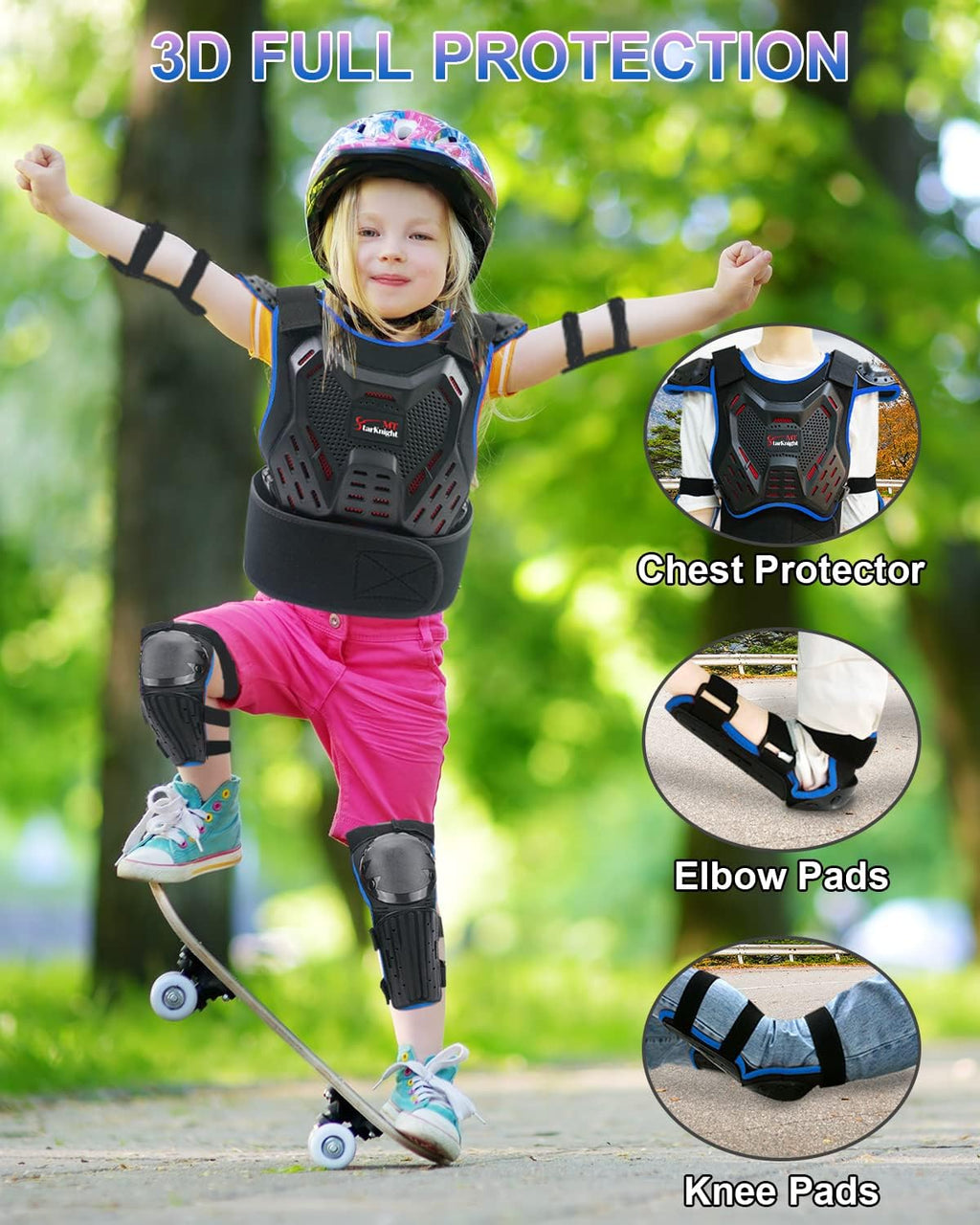 StarknightMT 5-12 Kids Dirt Bike Gear Youth Motocross Chest Protector Suit