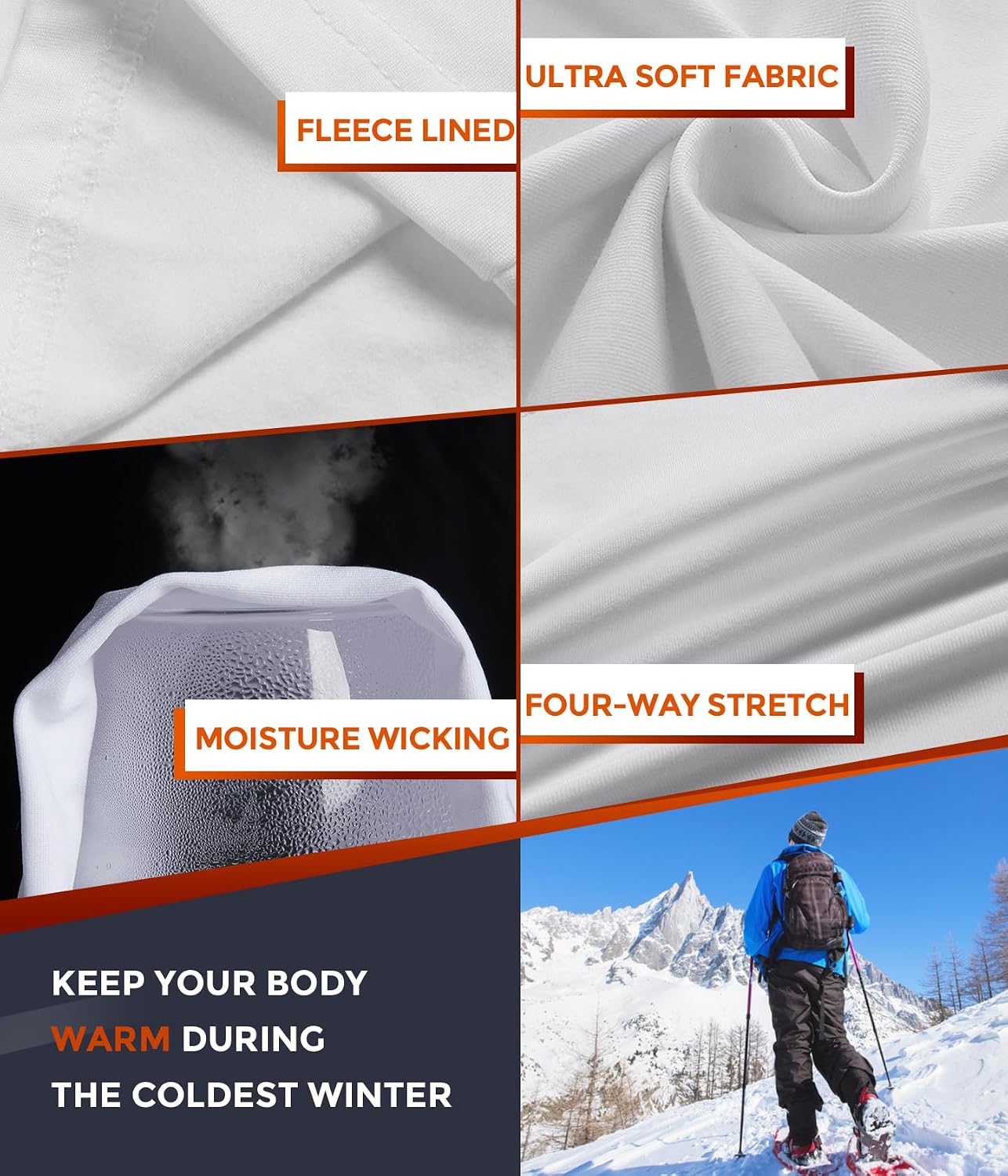 Mens Thermal Underwear Long Johns Set Cold Weather Hunting Base Layer
