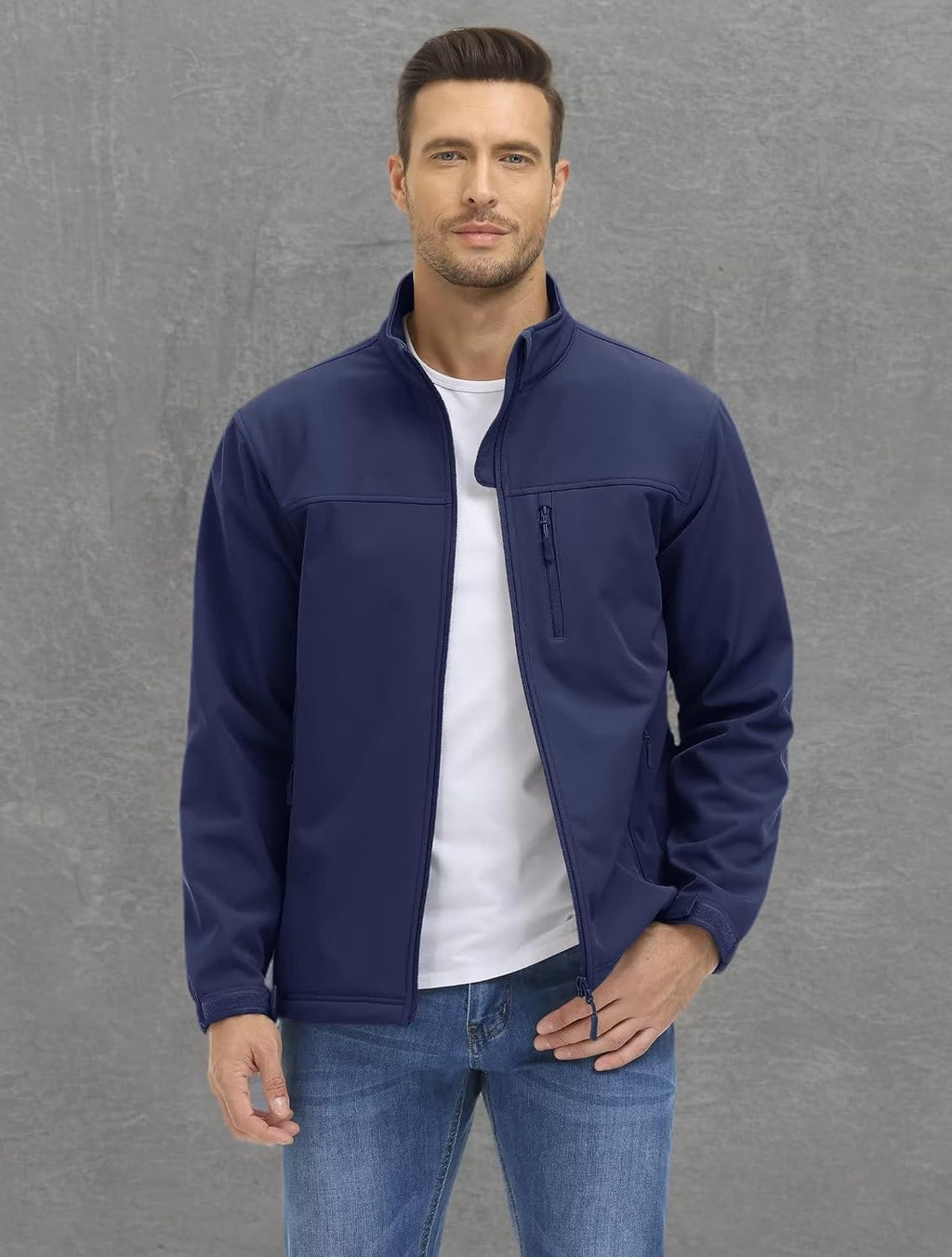 MAGCOMSEN Mens Lightweight Softshell Jacket Fleece Tactical Waterproof Coat