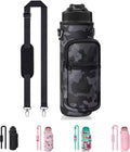 Water Bottle Sling Bag with Storage Pockets & Strap for Hiking Gym Walking