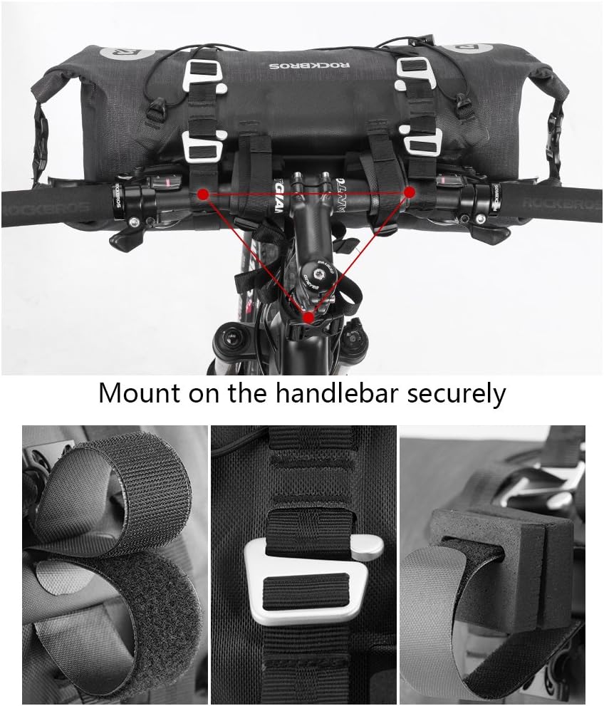 ROCKBROS Waterproof Handlebar Bags 12L-20L Front 2 Dry Packs for MTB Road