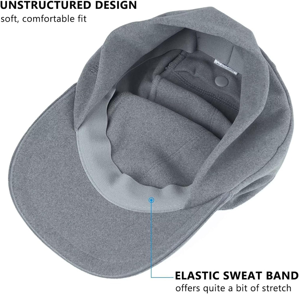 GADIEMKENSD Women's Winter Reflective Fleece Ponytail Hat with Drop Down Ear Warmer