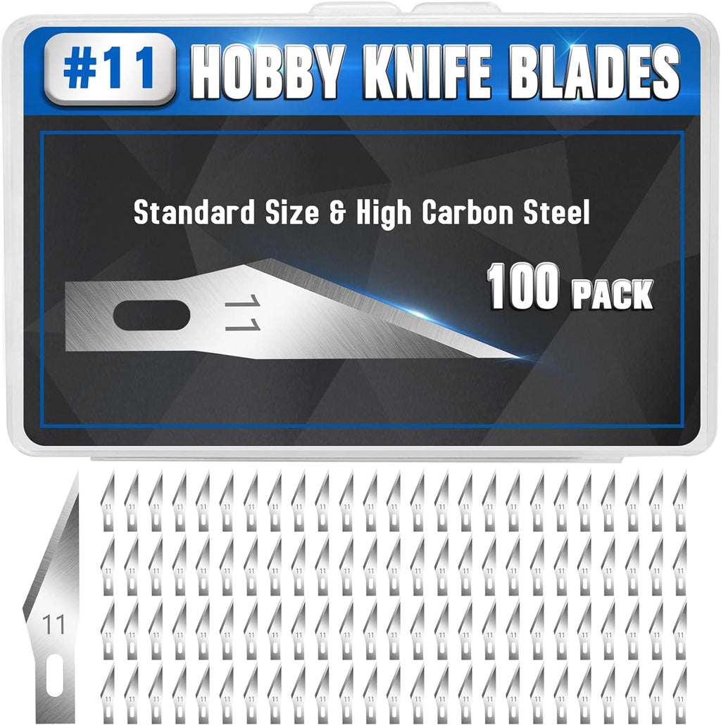 DIYSELF 100 Pack Exacto Blades Refills #17, Carbon Steel Chisel Blades