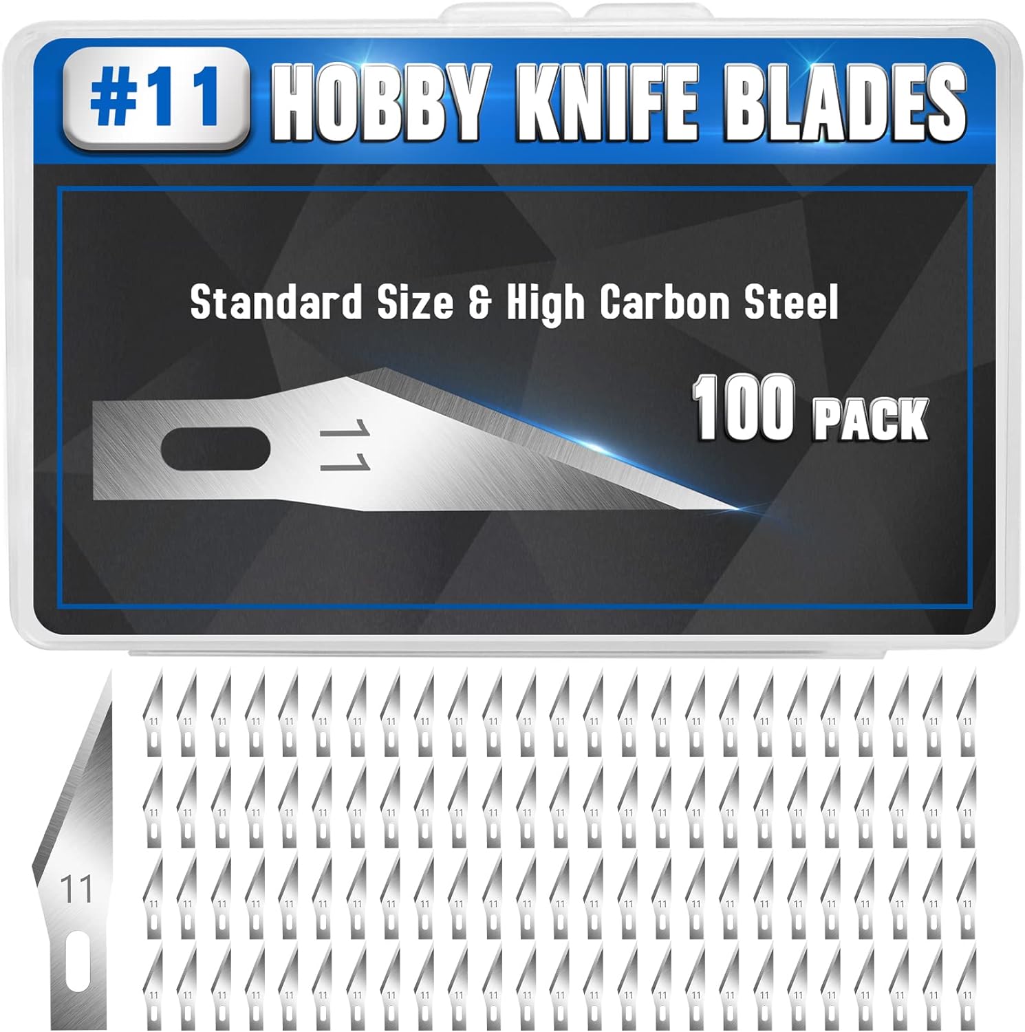 DIYSELF 100 Pack Exacto Blades Refills #17, Carbon Steel Chisel Blades