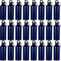 24 Pcs Aluminum Water Bottle 17oz Aluminum Reusable Bottles with Clips Sports Lightweight Water Multipack Easy Carry Leakproof Travel for Gym Hiking Cycling Sports Outdoor(Dark Blue)