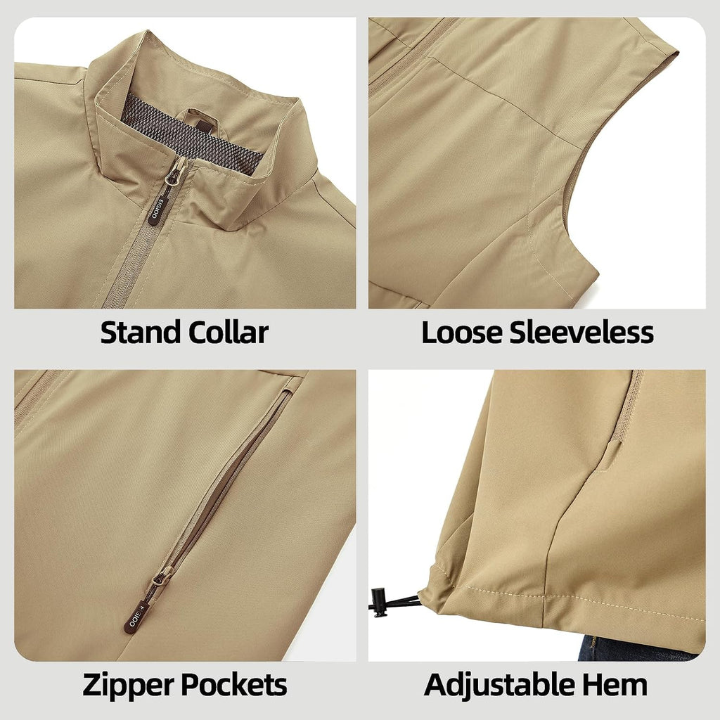 Men's Lightweight Outerwear Vest Softshell Sleeveless Jacket