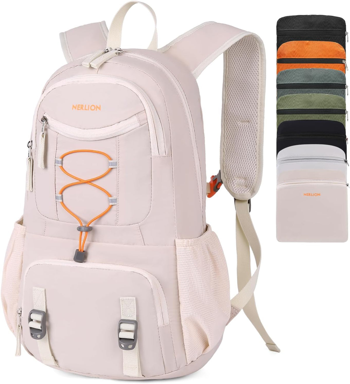 Nerlion 35L Hiking Backpack Travel Backpack for Men Women Camping Waterproof Outdoor Hiking Daypack Lightweight Backpack Black Orange