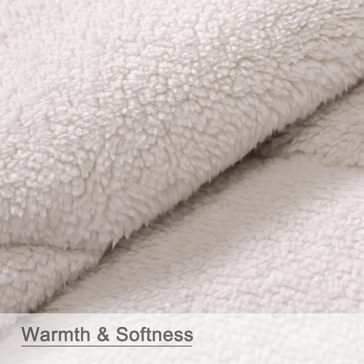 zzlamb Puffy Thick Outdoor Camping Blanket with Sherpa Lining 52x75in