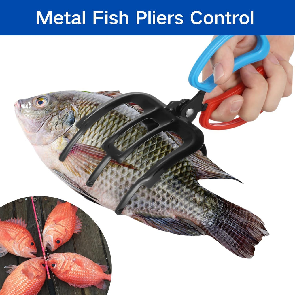 3 Claw Fish Gripper, Metal Fishing Pliers Gripper Catch Fish Control Clamp, Must Have Fishing Pliers Control Tool Fishing Accessories for Most Freshwater Fish Grip Tackle Holder