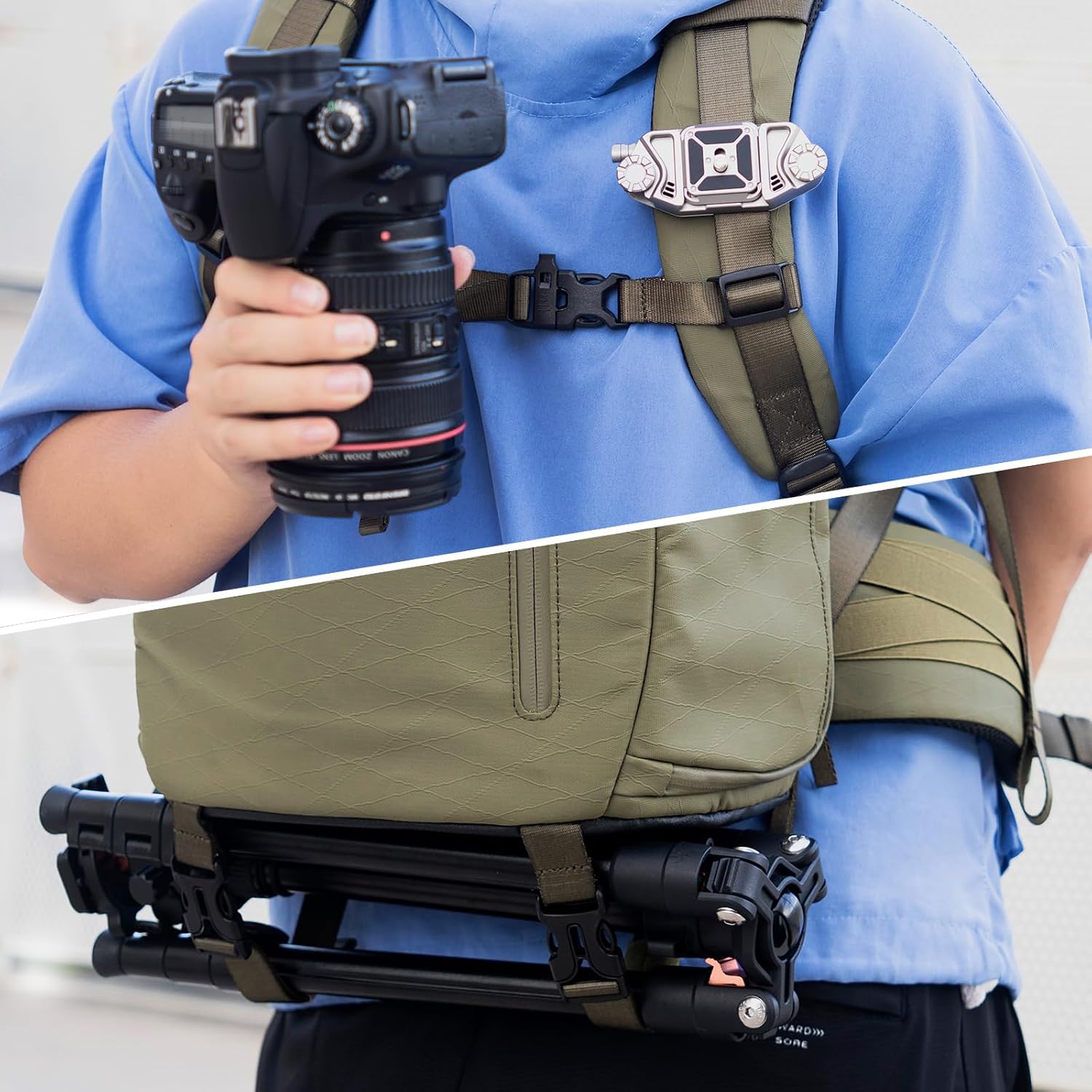 Besnfoto Camera Backpack Waterproof Bag Professional Travel Photography Bag Large for DSLR SLR Mirrorless Camera with Tripod Holder and Laptop Compartment Compatible with Canon/Nikon/Sony