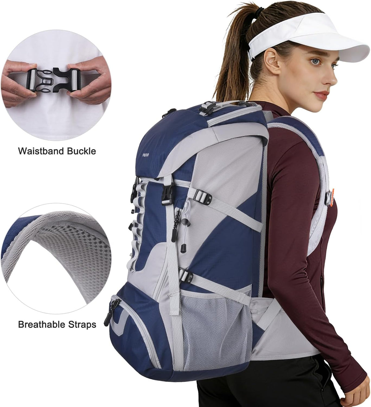 MOSISO 50L Hiking Backpack, Waterproof Camping Backpack