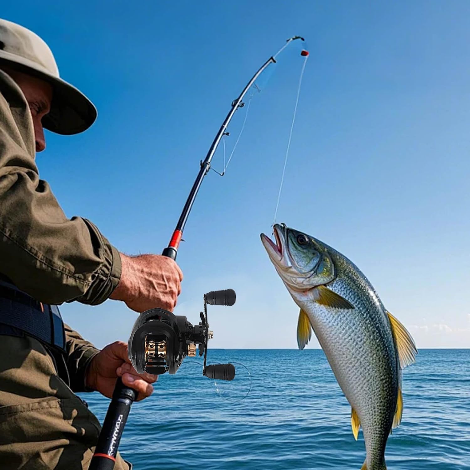 Baitcaster Reels, 7.2:1 Gear Ratio Baitcasting Fishing Reel with 18+1bb