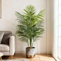 4ft Artificial Palm Tree Indoor, Large Fake Tropical Areca Palm with 13 Trunks, Tall Faux Floor Plants for Indoor Living Rooms Offices Bedroom Home Decor