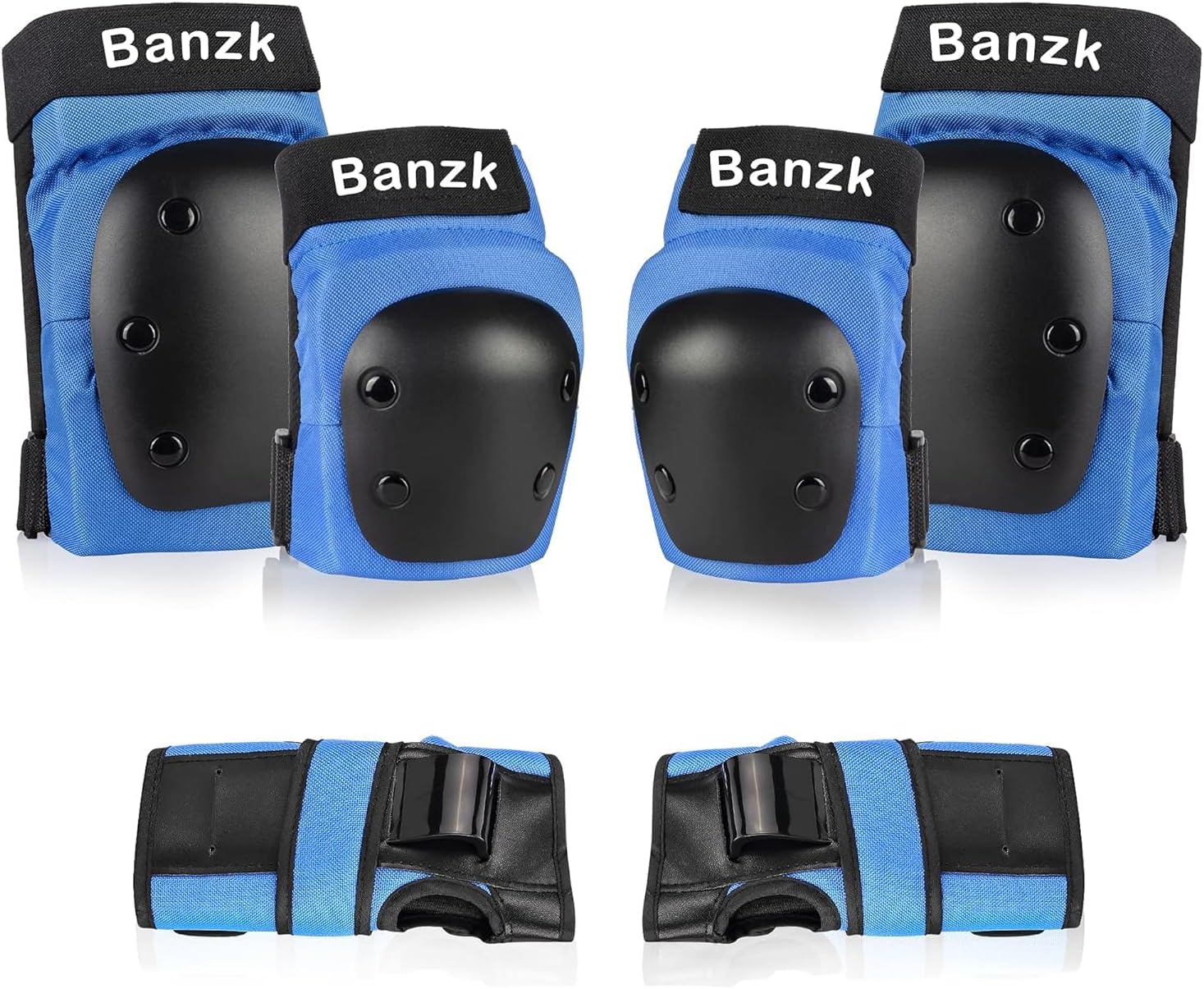 Adult Knee Pads Elbow Pads Wrist Guards for Adult Kids 6 in 1 Protective Gear Set for Skateboarding Biking Roller Skating Cycling Outdoor Sports