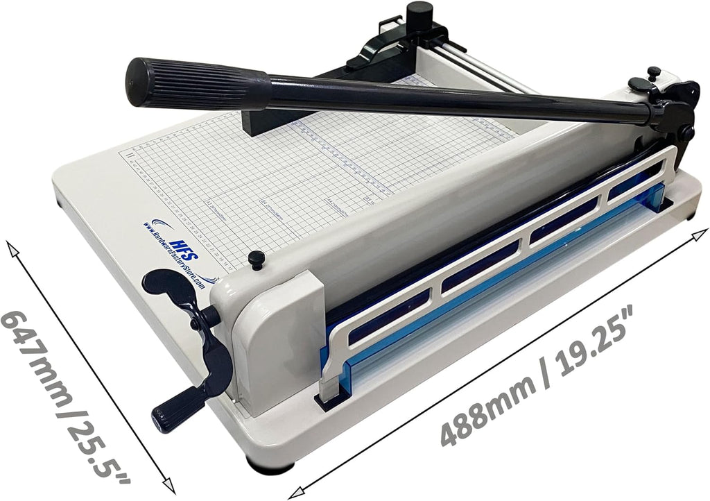 HFS(R) Heavy Duty Guillotine Paper Cutter 400 Sheet Capacity | Solid Steel Construction (A3-17'' paper cutter)