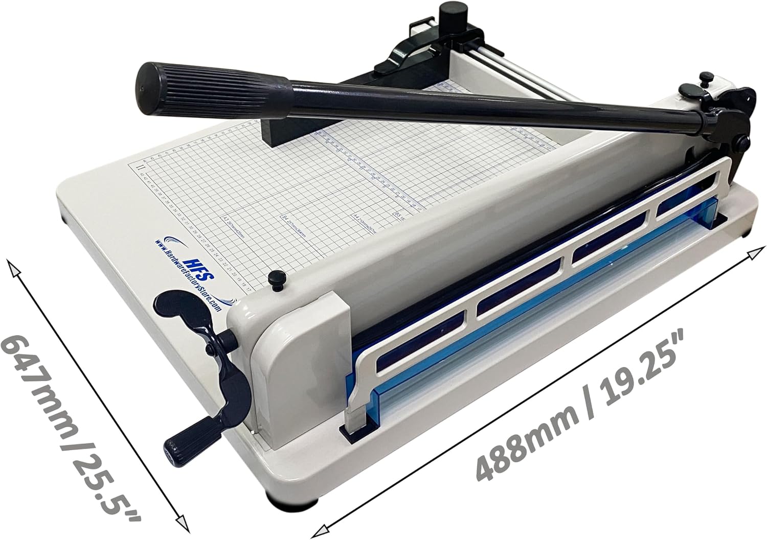 HFS(R) Heavy Duty Guillotine Paper Cutter 400 Sheet Capacity | Solid Steel Construction (A3-17'' paper cutter)