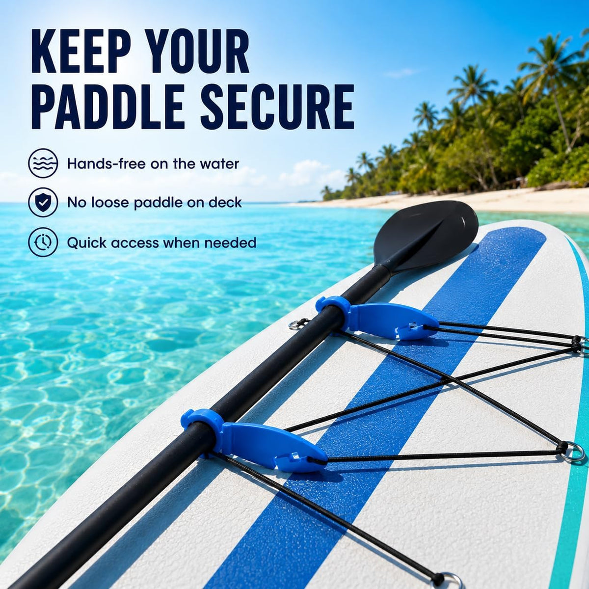 6-Pack Kayak Paddle Board Clips, Easy-Install Secure Paddle Clips for Kayaks and Stand Up Paddle Boards, Durable Water Sports Accessories (Blue+Pink+Black)