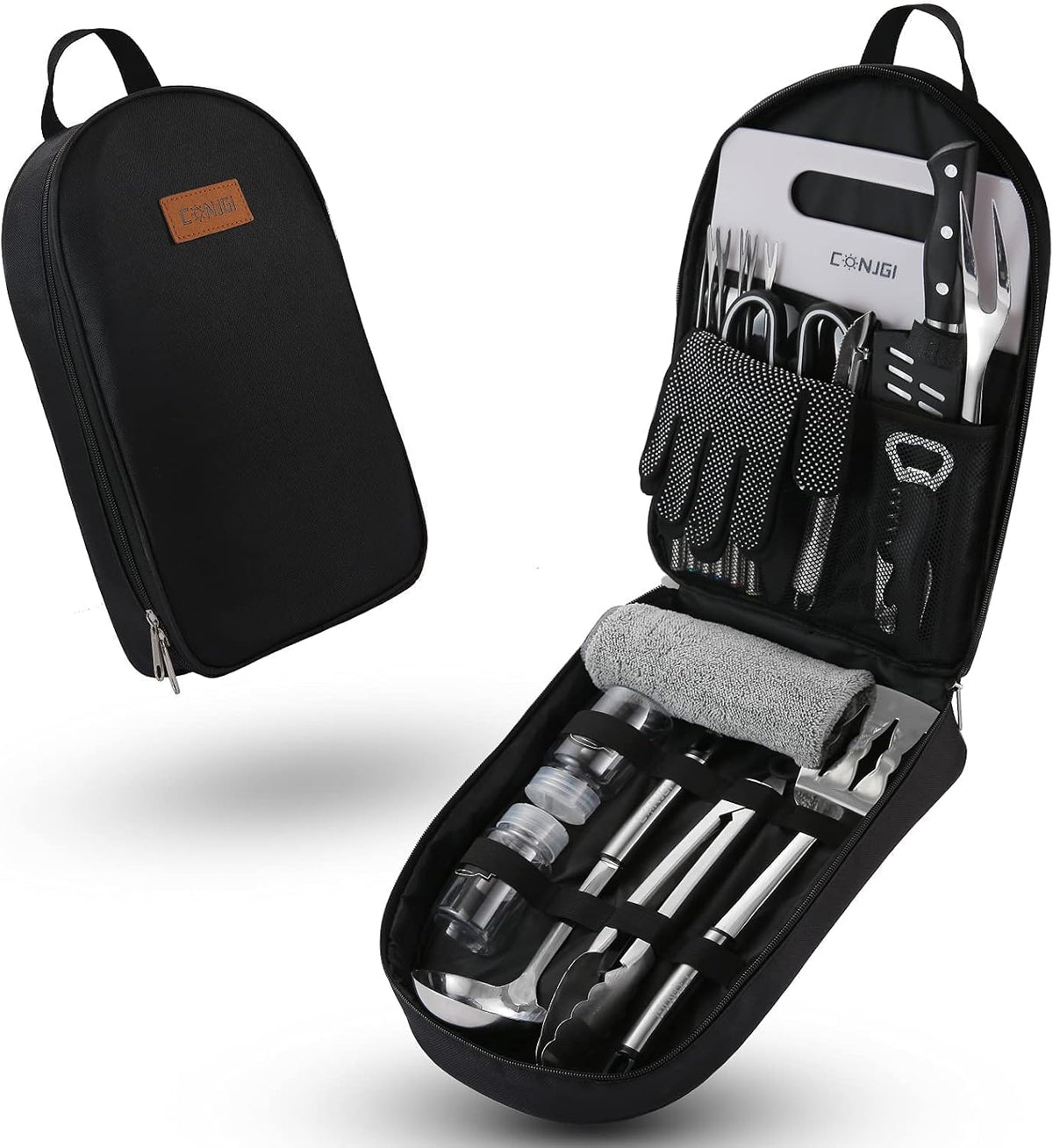 Camping Cookware Storage Bag - Camping Cooking Utensils Set Bag Camping Tool Portable Storage Bag Suitable for Knife, Fork, Spoon, Chopping Board, Chef's Knife,Kitchenware Storage