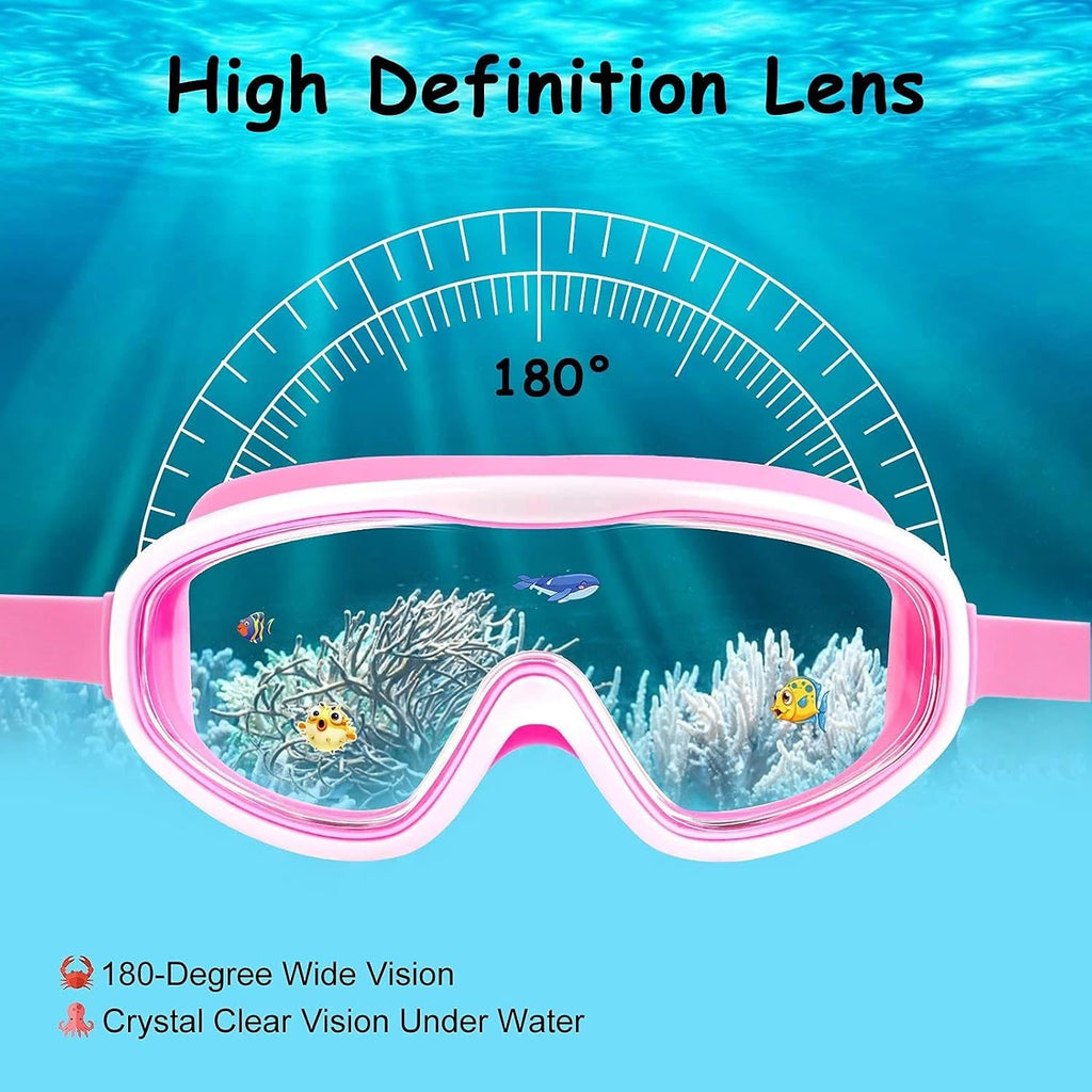 COOLOO Kids Swim Goggles for Age 3-15, 2 Pack Kids Goggles for Swimming