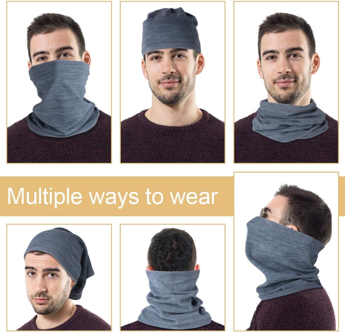 KGC 2 Pack Winter Neck Warmer Gaiter Fleece Windproof Face Mask Cover Cold Weather Scarf for Men & Women
