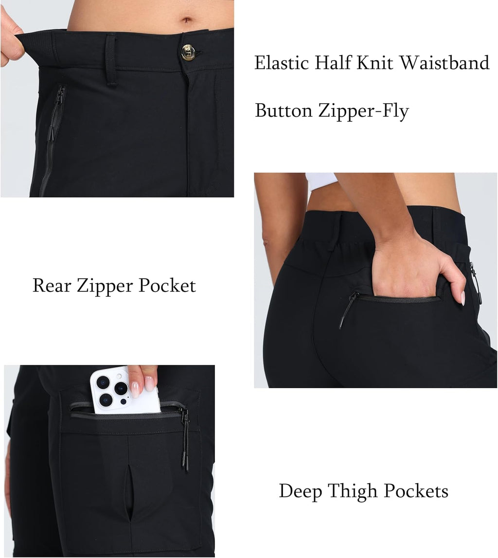 Oalka Women's Cargo Convertible Hiking Pants Zip Off Quick Dry Pants