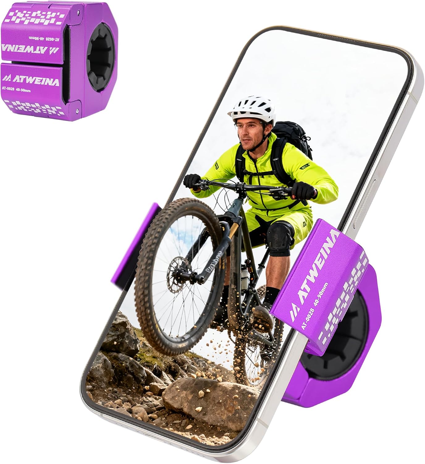 Bike Handlebar Mounts for 4.5-7.4 Phones (Purple)