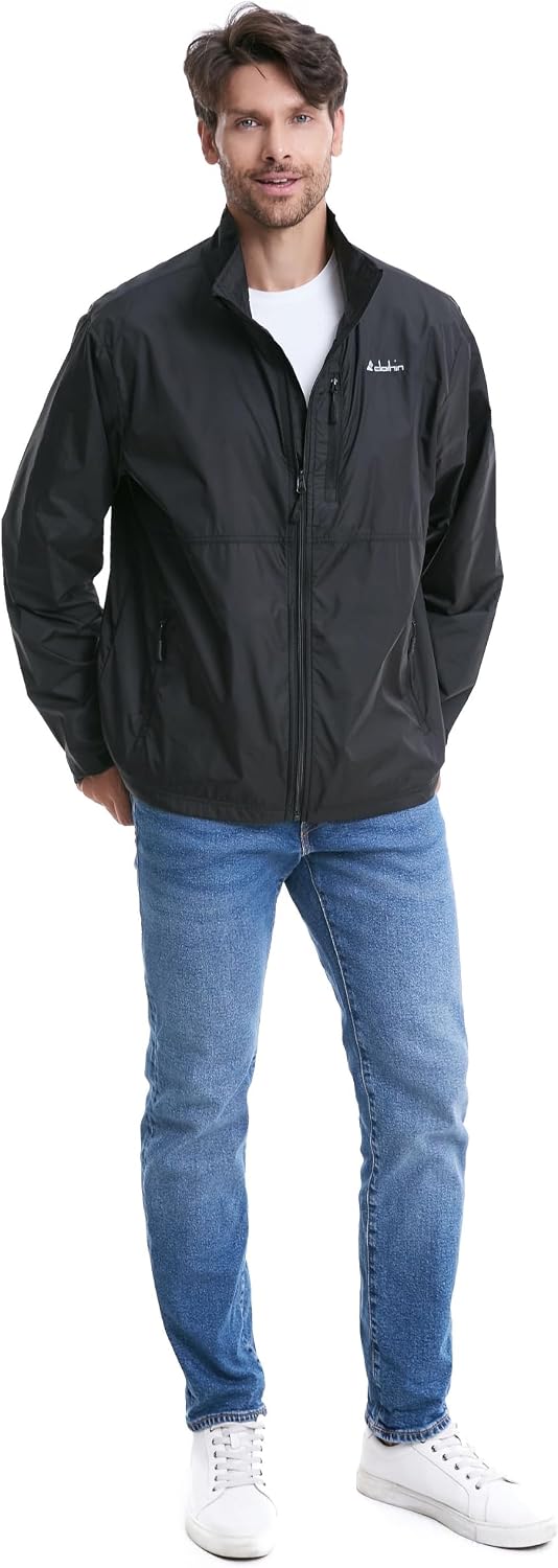 clothin Men's Lightweight Water-Resistant Packable Windbreaker