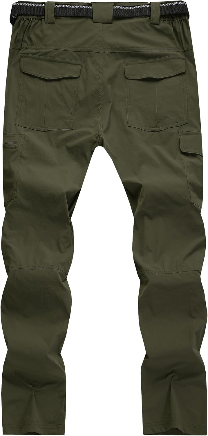 Men's Cargo Work Hiking Pants Lightweight Water Resistant Quick Dry Fishing Travel Camping Outdoor Breathable Multi Pockets