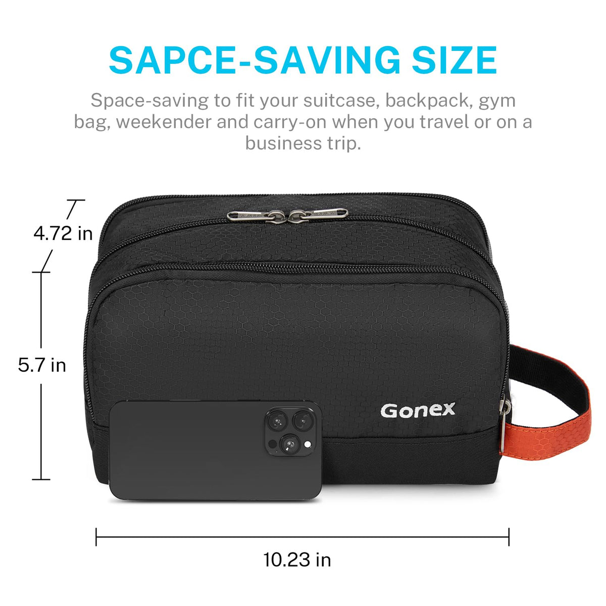 Gonex Travel Toiletry Bag for Men, Water Resistant Dopp Kit for Toiletries